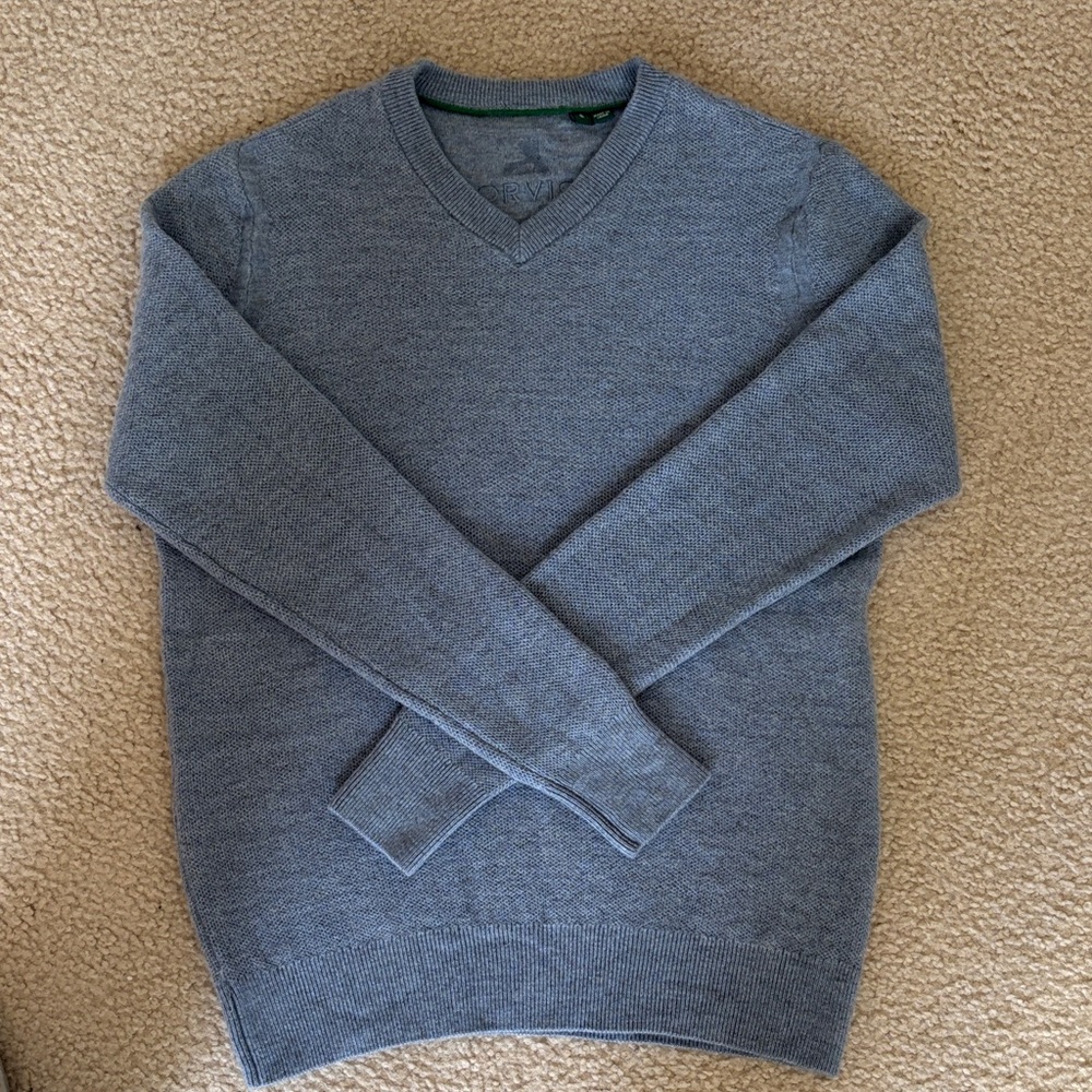 Orvis Men's steel blue V-Neck Sweater